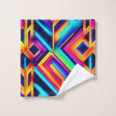 Art Abstrait géométrique néon (Gant de toilette)