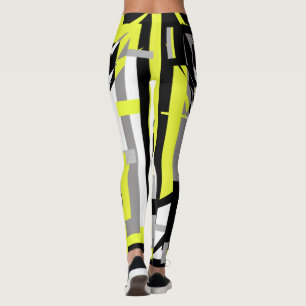 Art Abstrait Gris Jaune Pastel Couleurs Leggings