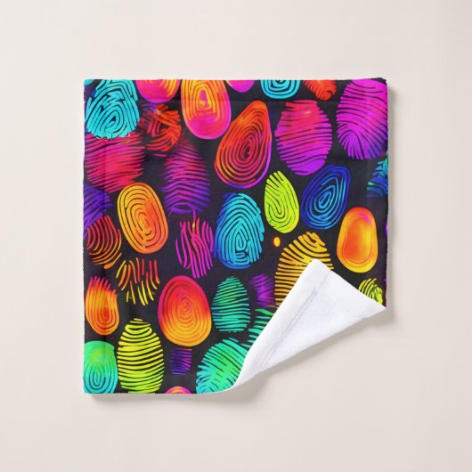 Art Abstrait inspiré par l'empreinte digitale (Gant de toilette)