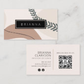 Art Abstrait moderne Carte de visite de tons Terre (Devant / Derrière)