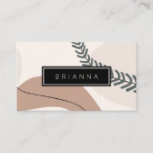 Art Abstrait moderne Carte de visite de tons Terre (Devant)