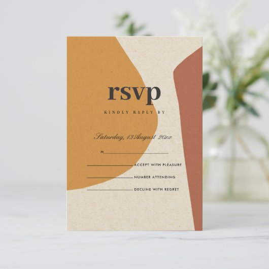 ART ABSTRAIT MODERNE EN TERRACOTTE JAUNE RSVP ARTI (Debout devant)