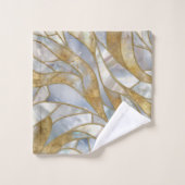 Art Abstrait mosaïque -Perle, pierre de lune et or (Gant de toilette)