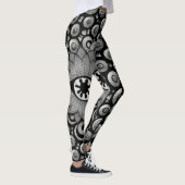 Art abstrait motif leggings noirs et gris (Droite)