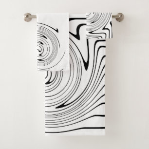 Art Abstrait Noir Blanc Lignes Twirl Minimalisme