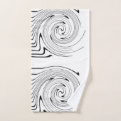 Art Abstrait Noir Blanc Lignes Twirl Minimalisme (Serviette à main)