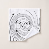 Art Abstrait Noir Blanc Lignes Twirl Minimalisme (Gant de toilette)