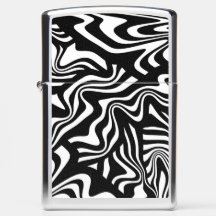 Art abstrait noir et blanc funky déformé en lignes