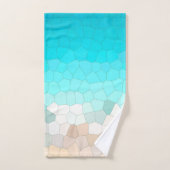 Art Abstrait Pale Turquoise Beige Coral rose (Serviette à main)