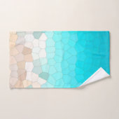 Art Abstrait Pale Turquoise Beige Coral rose (Serviette à main)