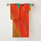 Art abstrait peignant le vert orange rouge d'or (En situation)