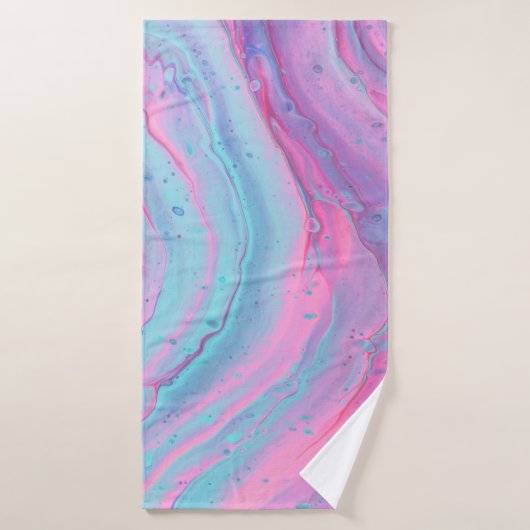 Art abstrait rose et vert (Serviette de bain)