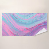 Art abstrait rose et vert (Serviette de bain)