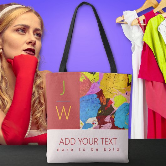 Art Abstrait Sac fourre-tout Monogram moderne