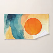 Art Abstrait Sunset Waves (Serviette à main)