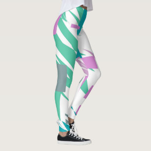 Art Abstrait Turquoise Pastel Colors Leggings
