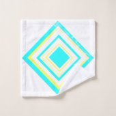 Art Abstrait Turquoise Vert Bleu Blanc (Gant de toilette)