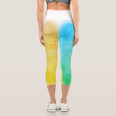 Art Abstrait Turquoise Vert Capri Leggings (Verso)