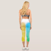 Art Abstrait Turquoise Vert Capri Leggings (Verso)