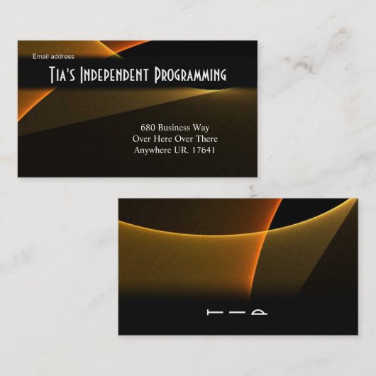 Art Abstrait unique Carte de visite double face (Devant / Derrière)