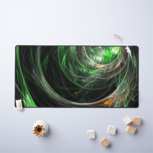 Art abstrait vert autour du monde (Tableau pour enfants)