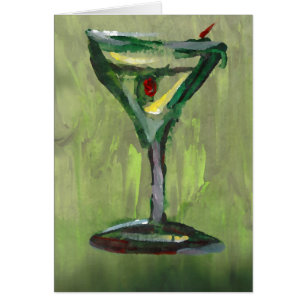 art abstrait vert de barre de cocktail de cuisine