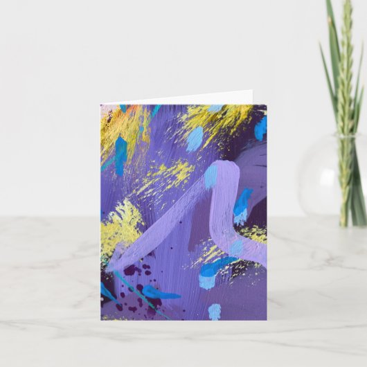 Art abstrait violet et jaune scintillant (Devant)