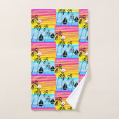 Art africain, Coucher de soleil tropical (Serviette à main)