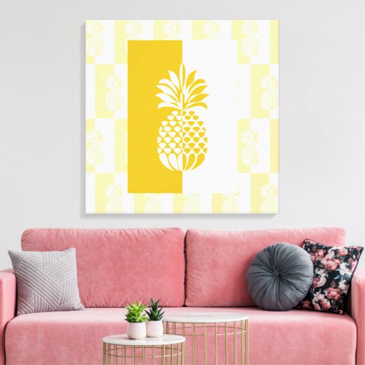Art ananas | Impression moderne en or et blanc (Insitu(Salon))
