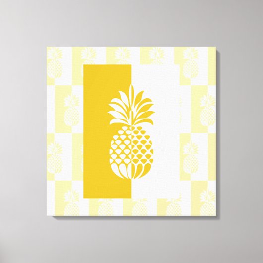 Art ananas | Impression moderne en or et blanc (Recto)