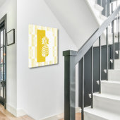 Art ananas | Impression moderne en or et blanc