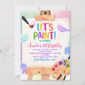 Art Anniversaire Invitation Painting Party Fille A (Devant)