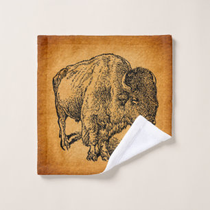 Art antique Russe Western Wilalo Buffalo Bison