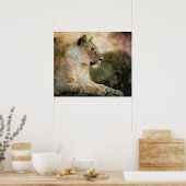 *~* Art AP23 Artistic RAINBOW Abstracte LIONESS Poster (Keuken)