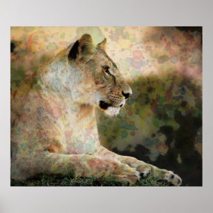 *~* Art AP23 Artistic RAINBOW Abstracte LIONESS Poster