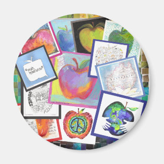 Art Apple Collage Magneet