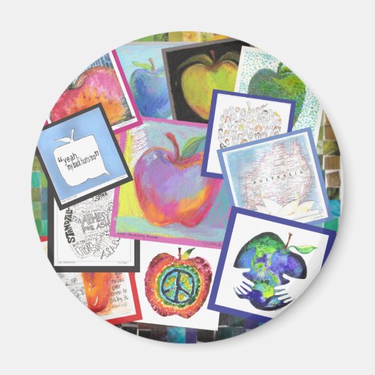 Art Apple Collage Magneet (Voorkant)