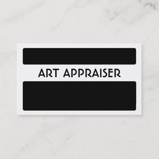 Art Appraiser simple noir blanc cartes de visite (Devant)