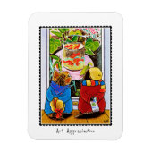 'Art Appreciation' Schattigee Cat Custom Name Magneet (Verticaal)