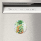 Art aquarelle ananas aimant vert lime (In Situ (Lave-vaisselle))