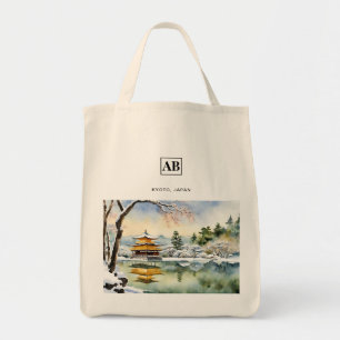 Art aquarelle d'hiver de Kyoto - Sac cabas