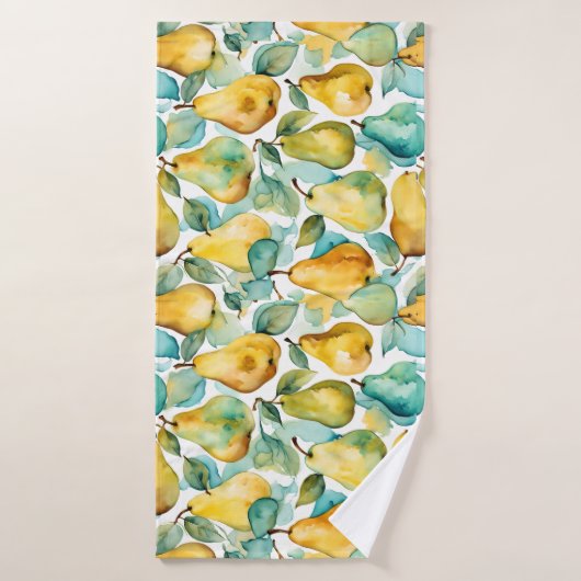 Art aquarelle poires (Serviette de bain)