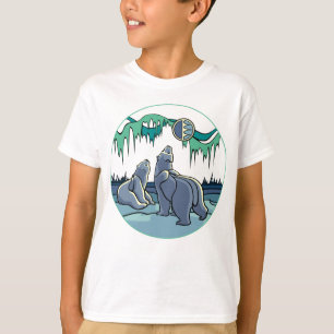 Art arctique T-shirt enfant ours polaire Chemises 