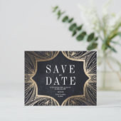 Art Art Art Nouveau-houtskool en Gold Save the dat Briefkaart (Staand voorkant)