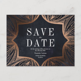 Art Art Nouveau faux Gold Wedding BESPAAR DE DATUM Briefkaart