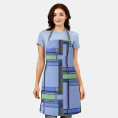Art & Artisanat Tablier bleu géométrique (Porté)