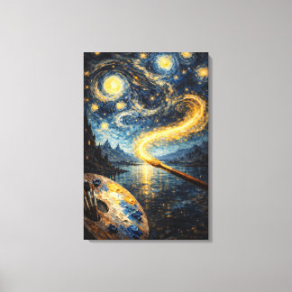 Art at Your Fingertips – Celestial Brush & Palette Canvas Afdruk