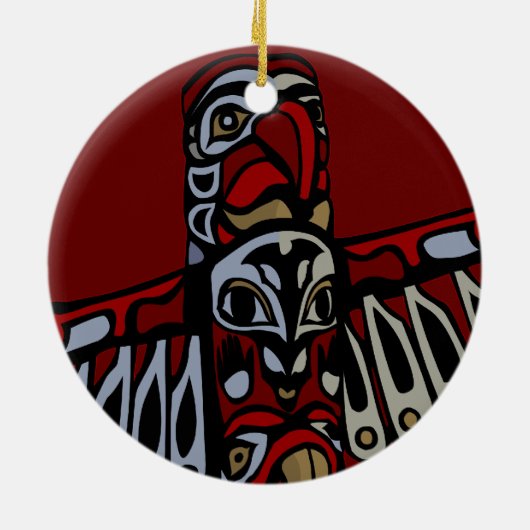 Art autochtone Décorations Totem Pole Ornament Sou (Dos)