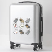 art autocollant frenchie personnalisé (Sur valise)