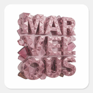 Art autocollant rose gras MARVELOUS